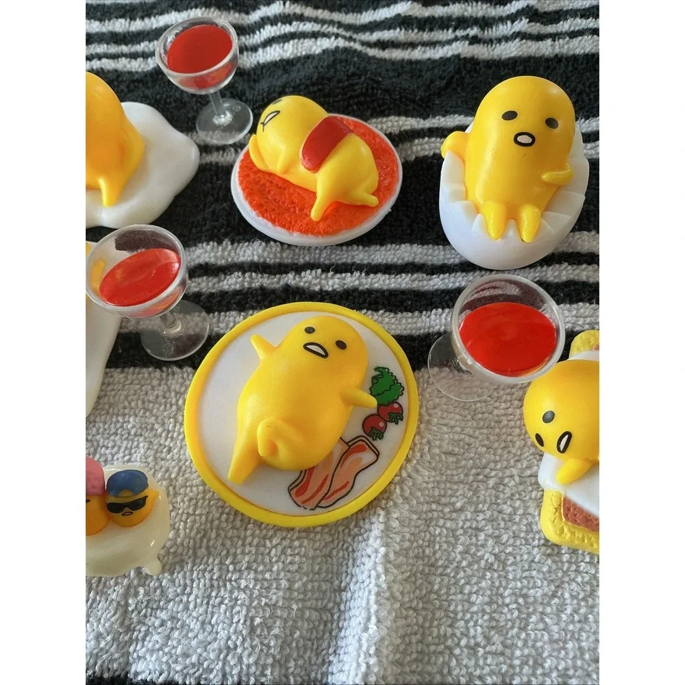 Lot Of Sanrio Gudetama Mini Figs Food Series Gashapon Egg Toast Bacon Rice + Cup